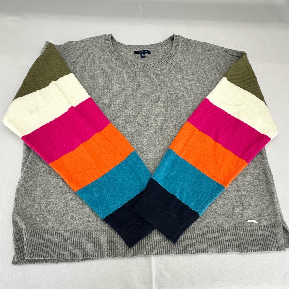 Nautica- XL colorful, fun, vibrant sweater.EUC